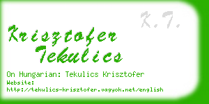 krisztofer tekulics business card